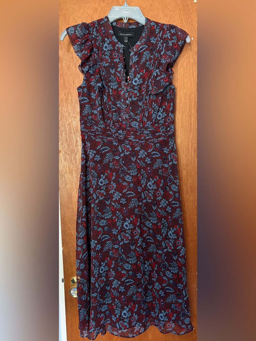 Banana Republic Multicolor Floral Short Sleeve A-Line Maxi Dress, Size 2P - NWT